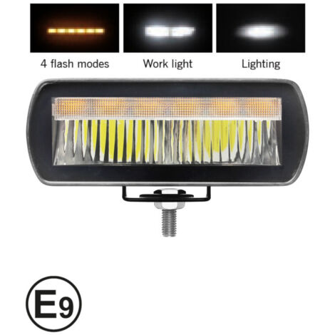 LED комбиниран халоген Promolink / работна лампа с бял DRL и аварийна блиц светлина с 4 режима, IP65/67K, 12–24V