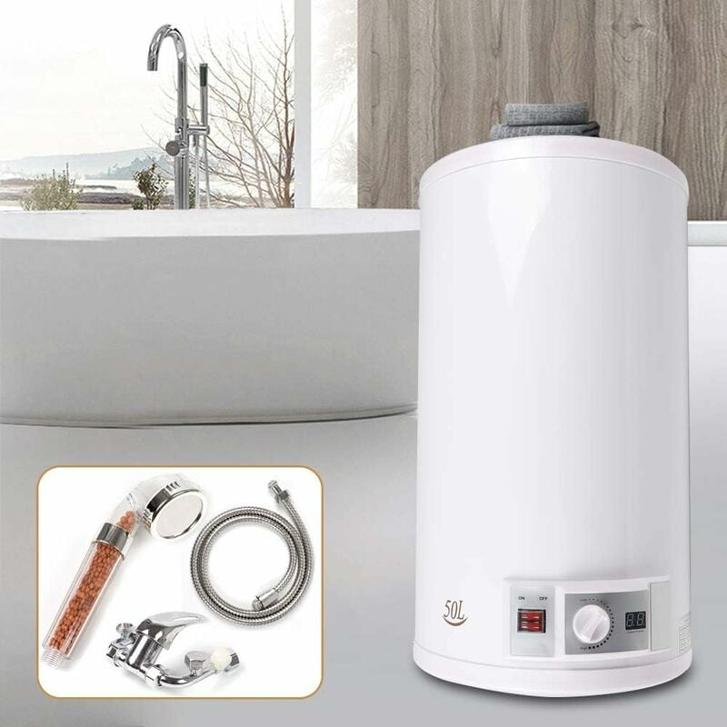 Chaudière électrique à accumulation ECS 2000W LED Chaudière électrique Réservoir d'eau chaude électrique Réservoir d'accumulation électrique 50L