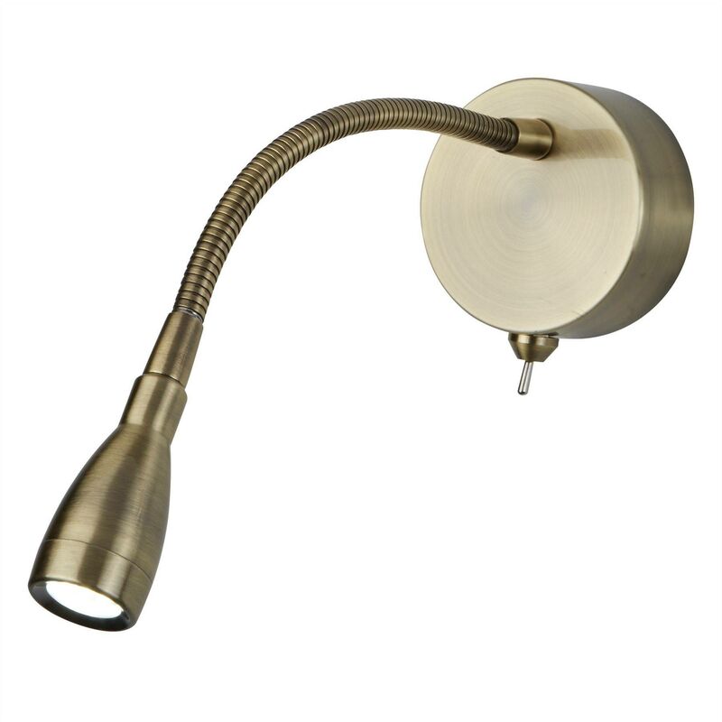 Searchlight Lighting - Searchlight - LED 6 Light Flexible Indoor Wall Reading Light Antique Brass