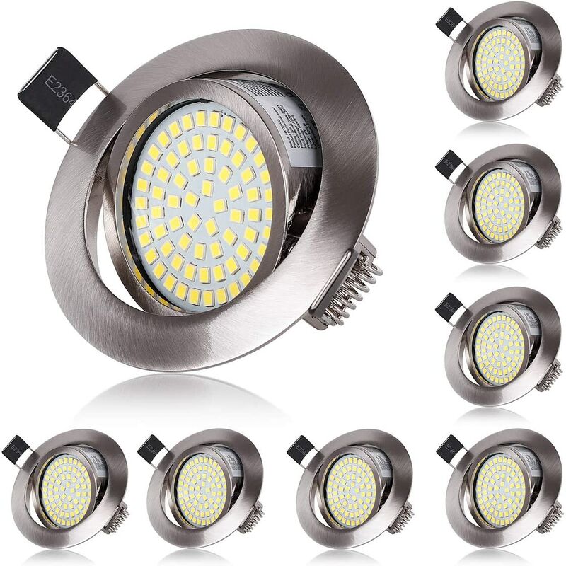 LED Recessed Ceiling Spot Lights 5W Cool White 6000K Downlight Ultra Slim Not Dimmable Rotatable Spotlights IP20 Protection for Living Room Bedroom