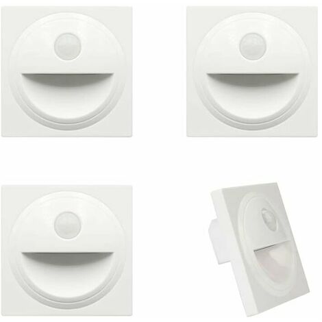 LED Recessed Wall Stair Light Step Lighting with Motion Sensor Plastic IP20 (White, 3000K)
