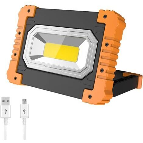 LED Rechargeable Projecteur Chantier Lumière de Travail Portable USB Étanche pour chantier, garage atelier，Camping, Garage, pêche, Randonnée