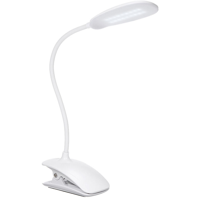 

LED regulables con clip Lampara de escritorio recargable Control tactil Cuello de cisne flexible de 360 ​​° Luz de lectura de brillo de 3 niveles