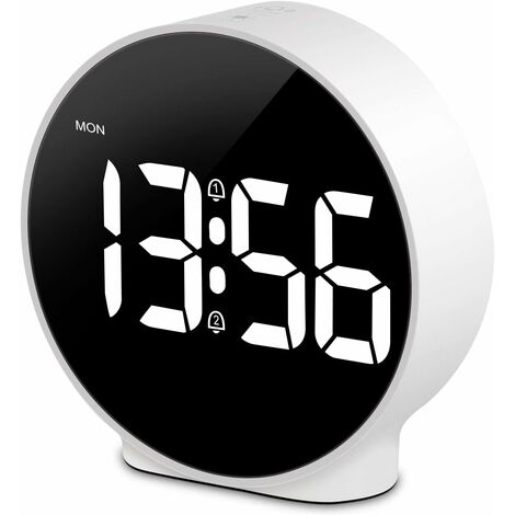 Travelwey Reveil Matin Digital – Alimentation Secteur, Affichage Numérique,  Horloge Digitale Simple à Utiliser, Reveil Lumineux de Chevet, Fonction  Snooze, Pas de Tic-Tac, 2 Ports USB, Blanc : : Cuisine et Maison