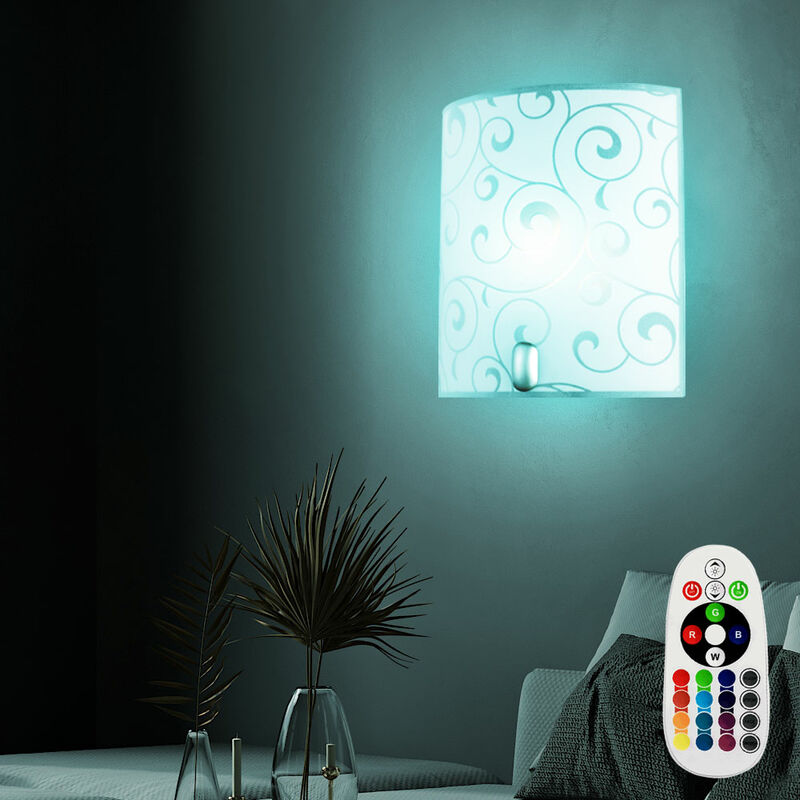 

LED RGB 7 vatios luz de pared lámpara de espejo cambiador de color satinado control remoto regulable
