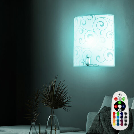 LED RGB 7 watt applique da parete specchio lampada cambiacolori satinato telecomando dimmerabile