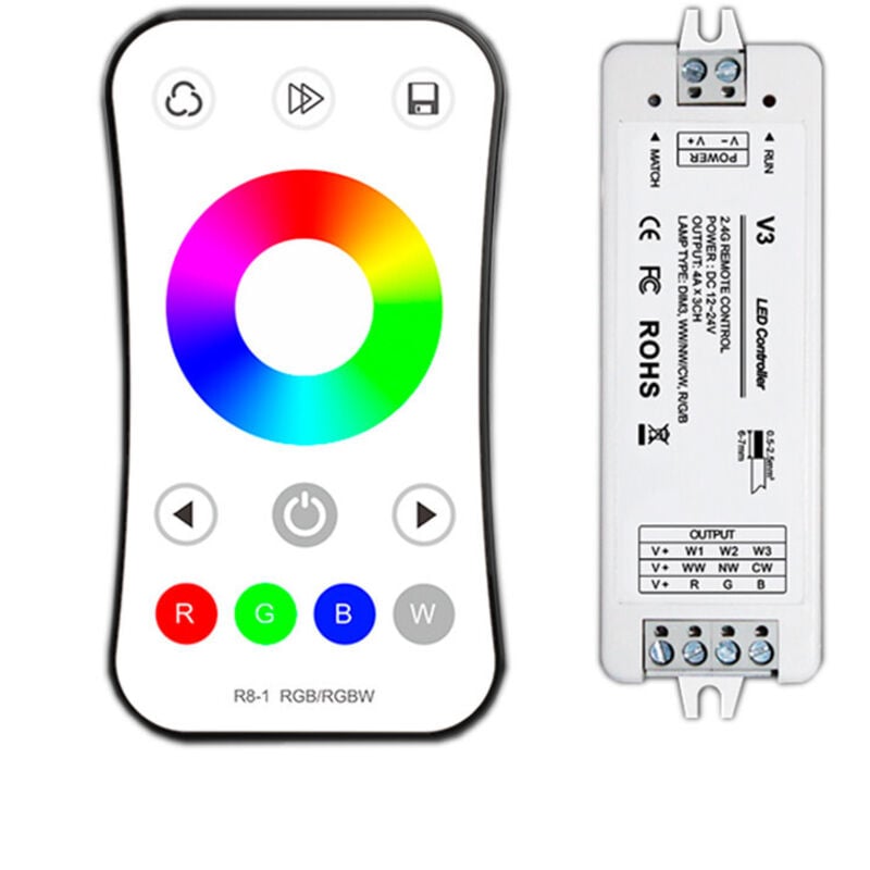 Kit Complet Télécommande et contrôleur à Radio Fréquence pour Éclairage led rgb/rgbw