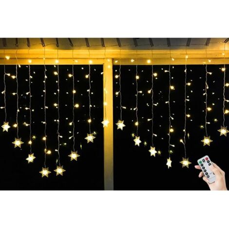 LED Rideau Lumineux de Flocon de Neige 4m 1m 8 Modes 5V USB Guirlandes Lumineuses avec Anneau Fixe Parfait Pour Rideau Fenêtre Décoration de Noël Mariage Jardin Chambre Bar Blanc Chaud
