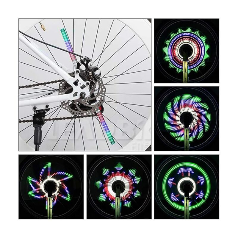 Linghhang - led Roue de Vélo, 64 led 30 Images Différentes Lampe Roue Velo Etanche pour diy Pneu de Vélo au-Dessus de 24 '