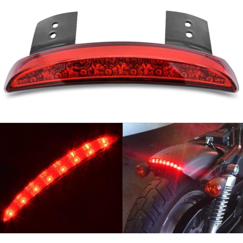 LED Rouge d'arrêt Courir Frein arrière Feu arrière pour Harley Sportster XL 1200N 883N XL1200V XL1200X (Objectif Rouge)