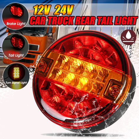 2x LED Rot Weiß Heck Kennzeichen Nummernschild Lampe 24V Lkw Anhänger
