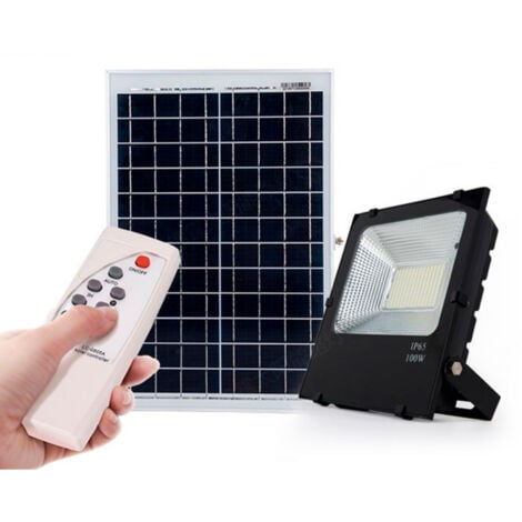 GREENICE Led Flutlicht 200W 20.000Lm 4000ºK Solar Sensor 200W + Fernbedienung Panel 6V/30W 40.000H [PL-626006-W]