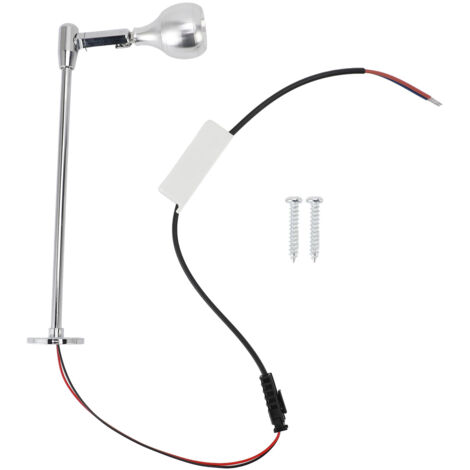 LED-Scheinwerfer für Schmuckvitrinen, verstellbarer, augenschonender Aluminiumständer – Weiß, Material: Flaches Aluminium, Höhe: 175 mm, Sockeldurchmesser: 30 mm
