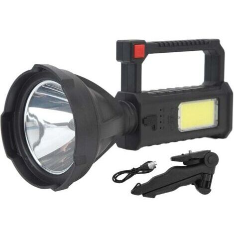 LED-Scheinwerfer, potente y brillante proyectador de iluminación con gran alcance, linterna impermeable, proyectador exterior con soporte multifuncional