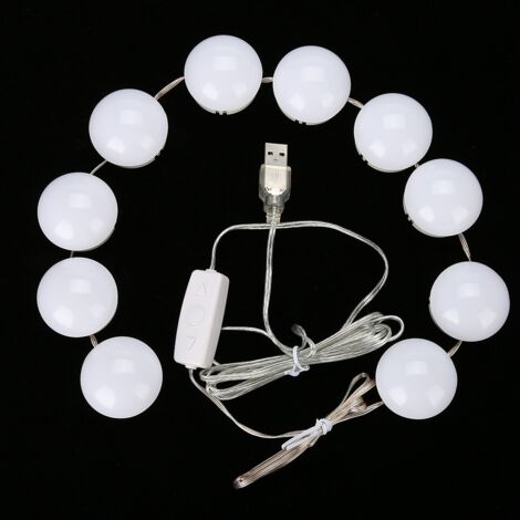 LED-Schminkspiegel mit dimmbarer Beleuchtung, warm- und kaltweißen Glühbirnen, beleuchteter Badezimmerspiegel