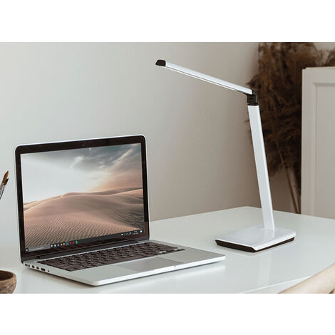 LED Schreibtischlampe BRIGHT Silber dimmbar & Tageslicht, Höhe 79cm