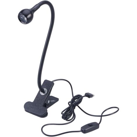 LED-Schreibtischlampe mit Clip, Leselampe, USB-Anschluss, Schwanen-Nachttischlampe mit Schwenkfunktion
