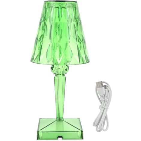 LED-Schreibtischlampe mit klarem Kristallprisma, dimmbar mit USB-Ladegerät, umweltfreundliche Innenbeleuchtung