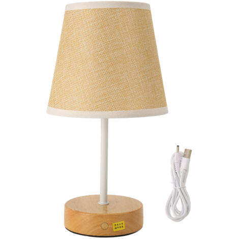 LED-Schreibtischlampe mit Stoffschirm, Touch-Bedienung, 360°-Warmlicht fürs Schlafzimmer