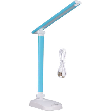 LED-Schreibtischlampe mit USB-Ladeanschluss, warmweißes Licht, 3 Helligkeitsstufen, Touch-Bedienung, kompakt