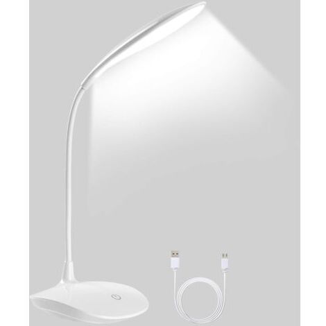 LED-Schreibtischlampe, USB-aufladbar und faltbar, 1200 mAh, 3 Helligkeitsstufen, flexible Touch-Steuerung, Augenschutz