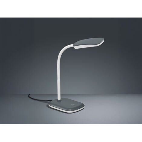 LED Schreibtischleuchte BOA in Grau mit Flex Gelenk & 4-fach Dimmer, 36cm