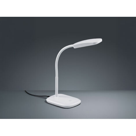 LED Schreibtischleuchte BOA in Weiß mit Flex Gelenk & 4-fach Dimmer, 36cm