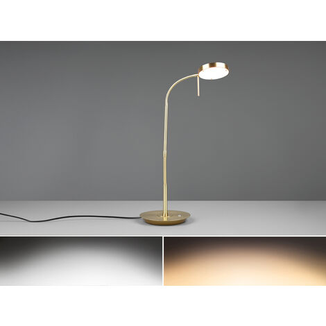 LED Schreibtischleuchte MONZA dimmbar mit Flexarm, Höhe 57cm, Messing