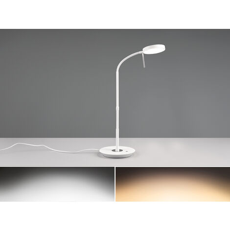 LED Schreibtischleuchte MONZA dimmbar mit Flexarm, Höhe 57cm, Weiß