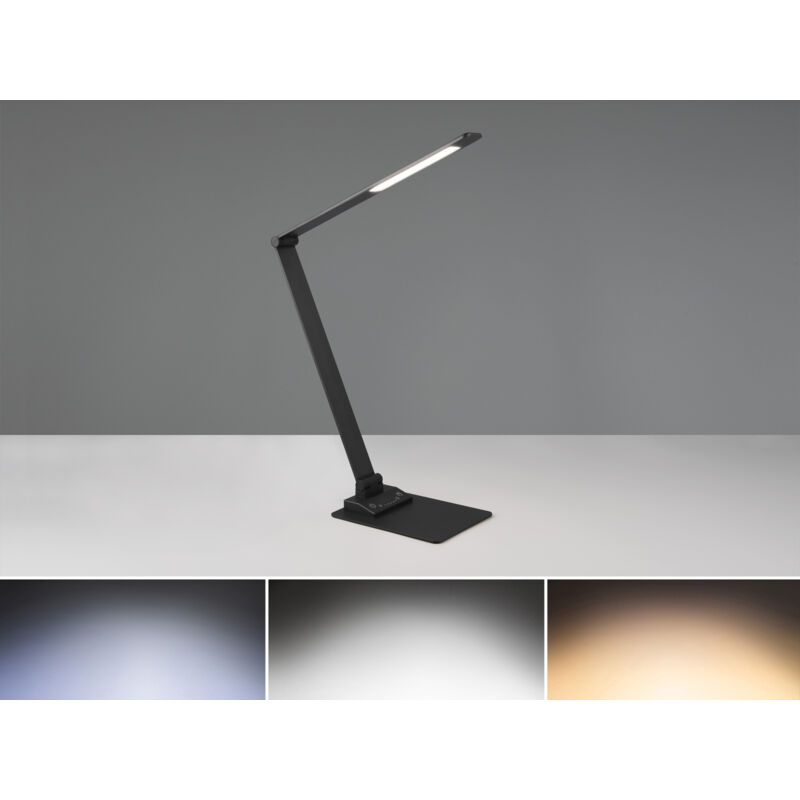 Trio Leuchten Led Schreibtischleuchte Travis Mit Usb Ladefunktion, Schwarz, Höhe 71cm