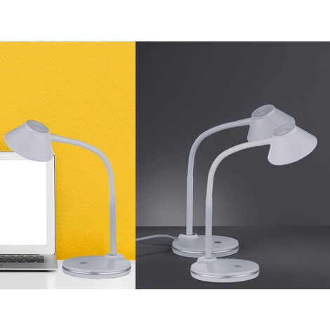 LED Schreibtischleuchten 2er SET flexibel, Kunststoff Weiß, 33cm hoch