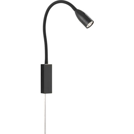 LED Schwanenhals Leseleuchte STEN Schwarz dimmbar, Breite 4cm