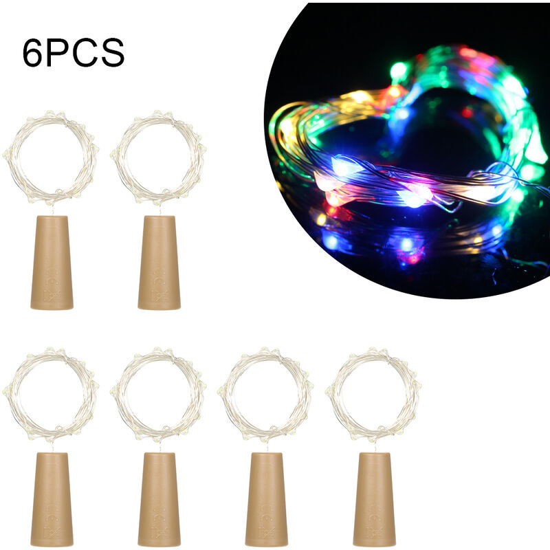 

LED secuencia de la luz,alambre de cobre de corcho luz ambiental,Multicolor,PAQUETE 6