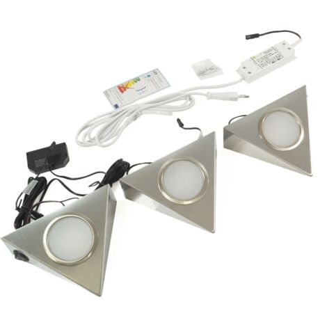 LED-Set PIRA - 3 Strahler inkl. Schalter und Trafo, Neutralweiß