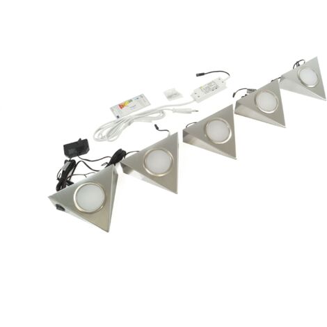 LED-Set PIRA - 5 Strahler inkl. Schalter und Trafo, Neutralweiß