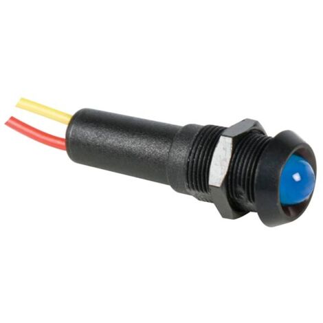 LED-SIGNALLEUCHTE 12V BLAU - SCHWARZES GEHÄUSE