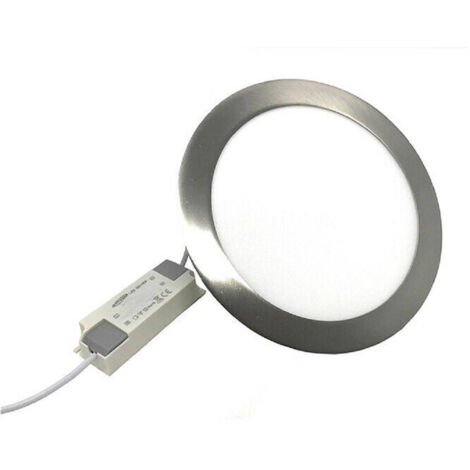 Led Silver Tondo Slim 6w P105aa Plafoniera Luce 6500k 3000k 4000k