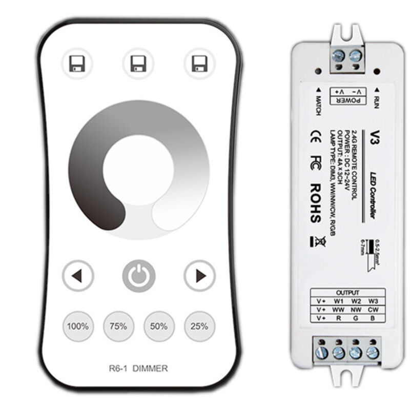 Led Single Color Dimming Remote Control - Blanc - Dimmable variateur d'intensité - DC24V - IP20