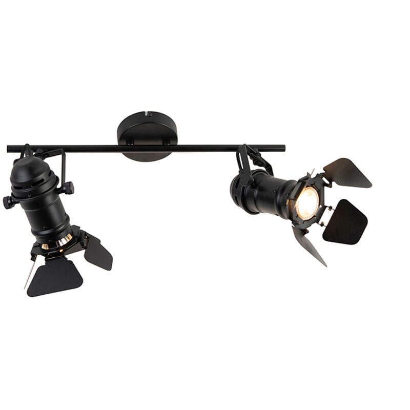 Movie - led Smart Dimmable Spot plafond, plafonnierincl. wifi variateur inclus - 2 lumière - l 67 cm - Noir - Rustique - éclairage intérieur - Salon