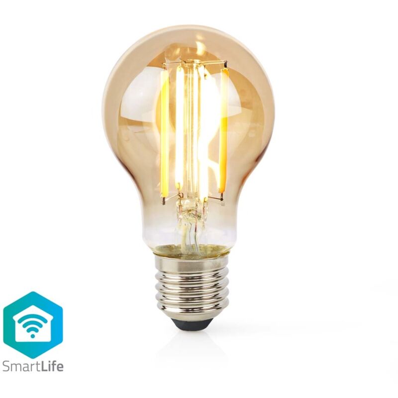 Ampoule à filament led Smartlife Nedis WIFILRF10A60 Wi-Fi E27 806 Lm 7 w Blanc chaud Verre Android™ / Ios Peer