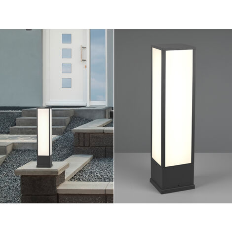 LED Sockelleuchte 2er Set eckig in Anthrazit, Höhe 60cm, IP54