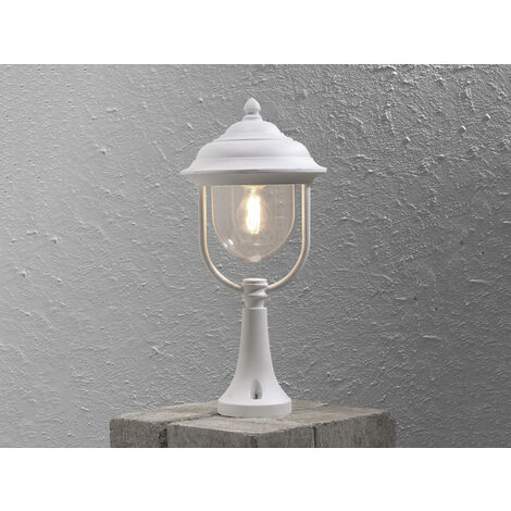 LED Sockelleuchte Laterne außen im Landhausstil, weiß, Höhe 54cm