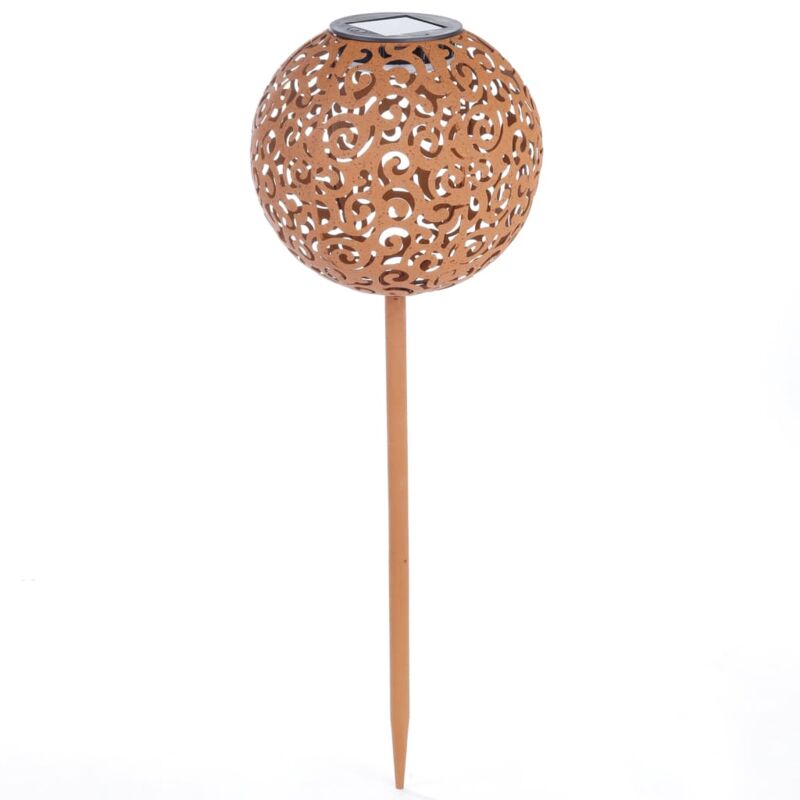 

Lámpara LED solar de jardín forma esférica metal marrón 18 cm - Marrón - HI