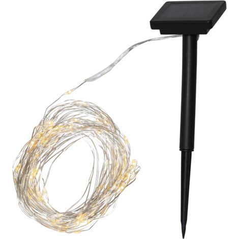 LED-Solar-Draht-Kette "DewDrop", 200 warmwhite LED