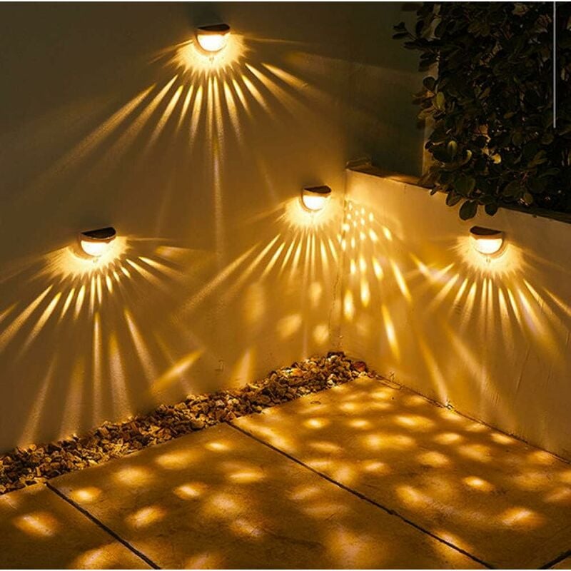 

Led Solar Exterior Patio Decoración Nuevas Escaleras Luz Solar y Sombra Pequeñas Luces de Noche Lámpara de Pared Solar Luz Cálida