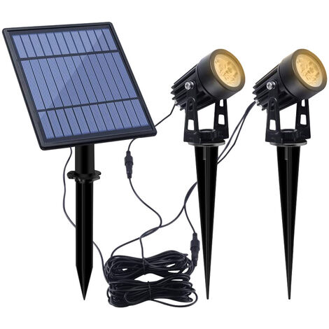Solar strahler Solarleuchte 2-10X LED Wandstrahler Solarspot IP66 