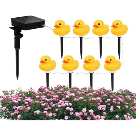 LED Solar Garden Lights, Yellow Duck Rope Lights - Waterproof Solar Fairy Lamp, Decorative Duck Shape Lights for Street, Yard, Patio, Garden, Backyard