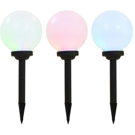 LED-Solar-Kugel lampe 3 Stück 20 cm RGB