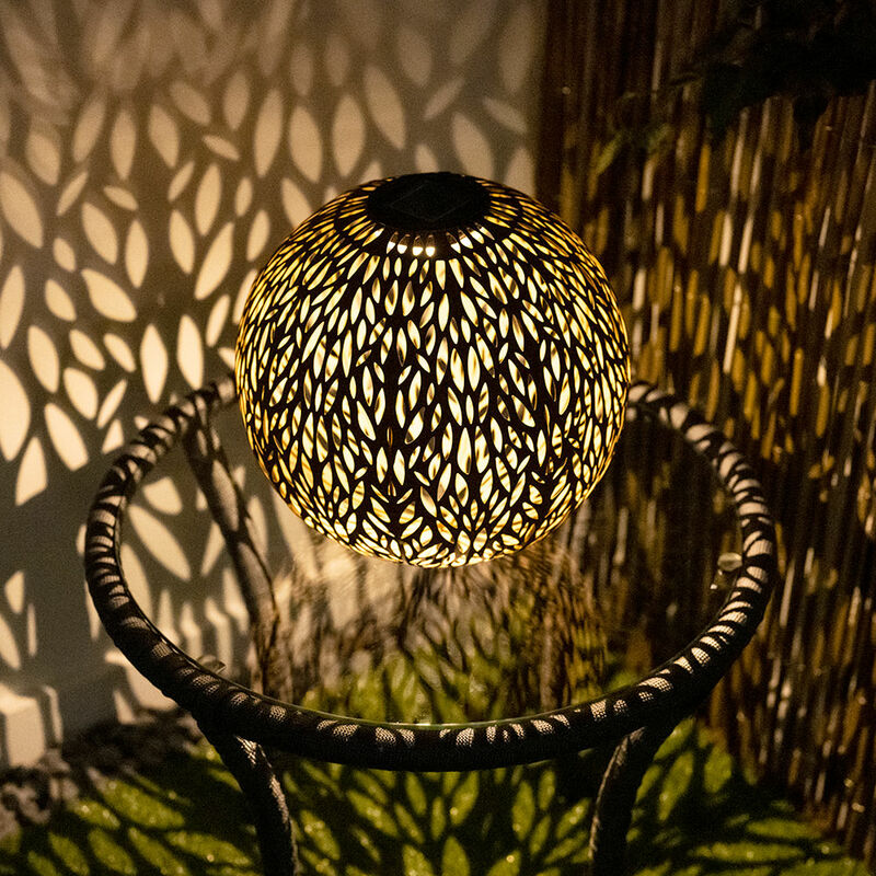 

LED SOLAR lámpara enchufable al aire libre bola óxido diseño de patrón de jardín deco suelo pico terraza balcón lámpara