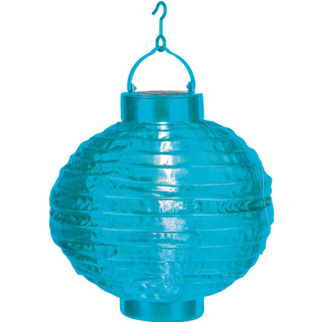 LED Solar-Lampion ,Festival', Dämmerungssensor, outdoor, 22cm, blau